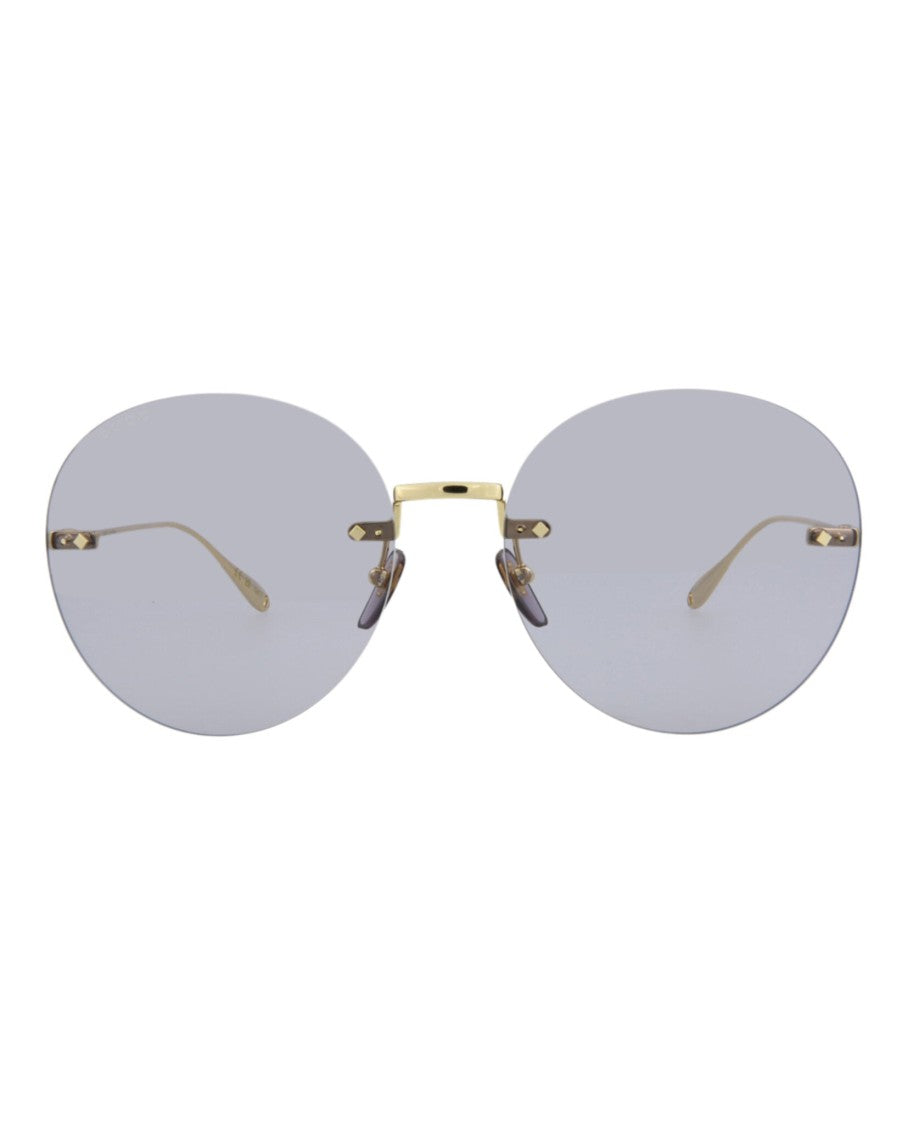 Gucci Rimless Round Metal Sunglasses With Decorative Danglers