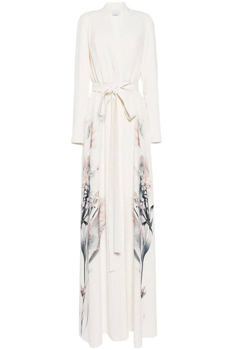 Saiid Kobeisy Crepe Floral Printed Kaftan