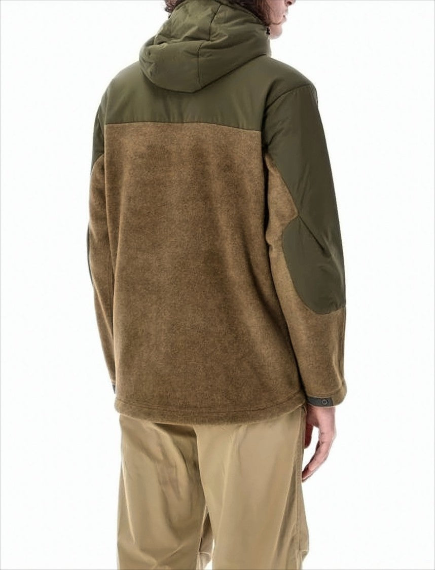 And Wander Two-Tone Textured Jacket With Hood And Logo