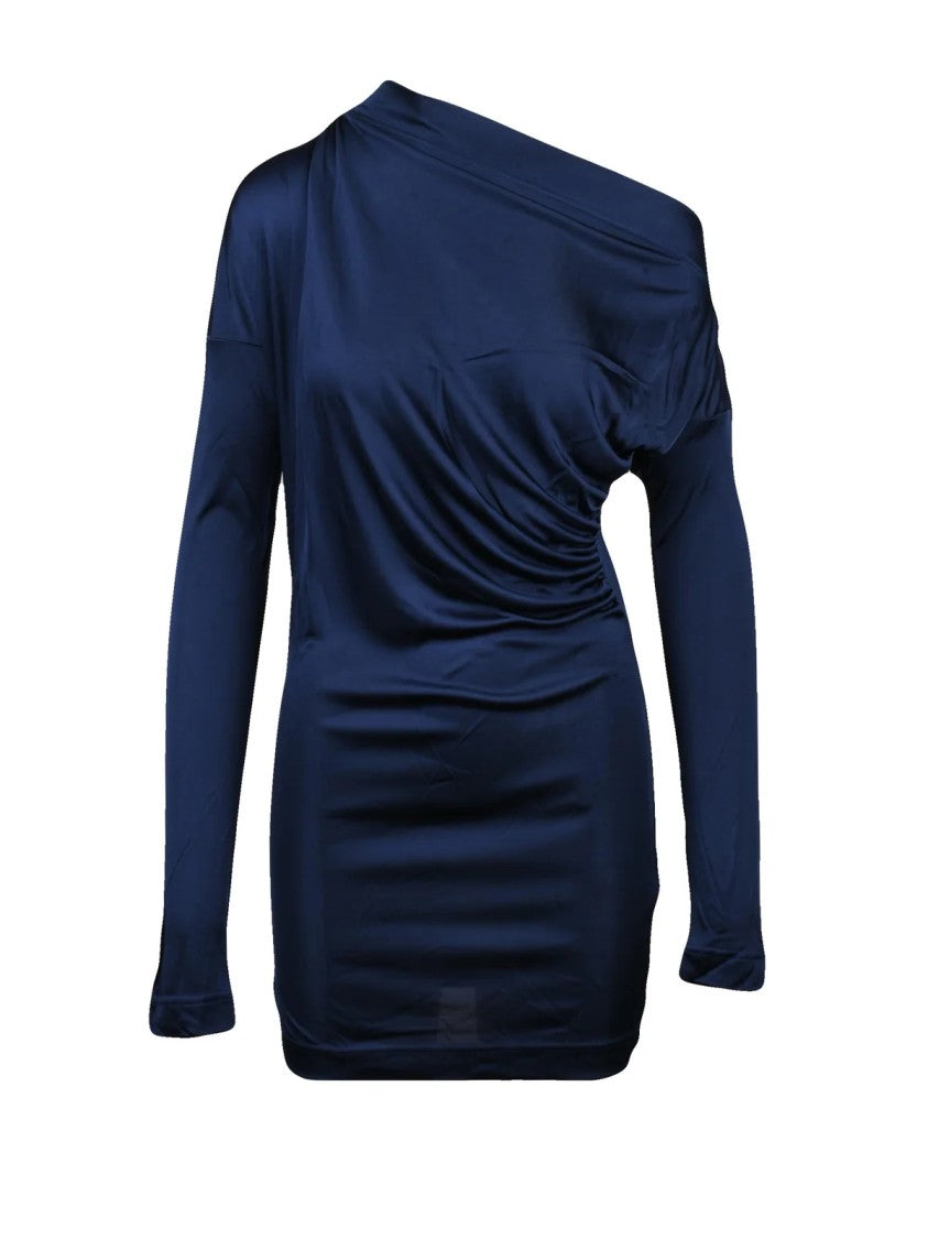 Vivienne Westwood Asymmetric Drape Tunic Dress With Boat Neckline