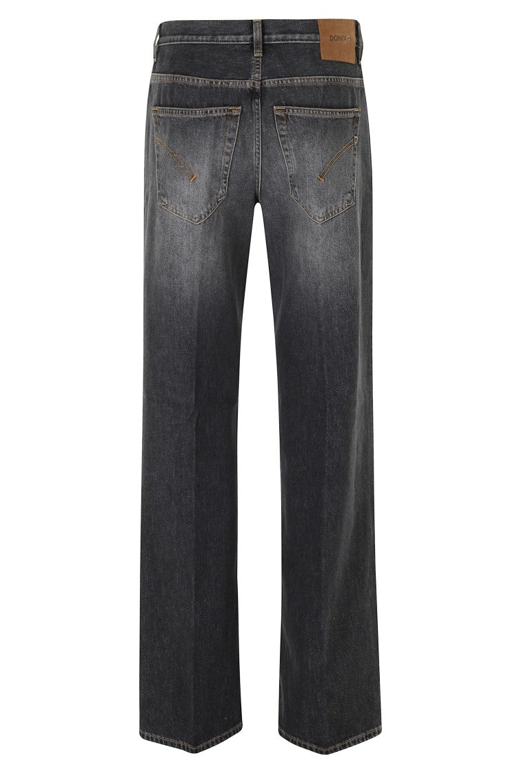 Dondup Black Jacklin Cotton-Blend Wide-Leg Jeans