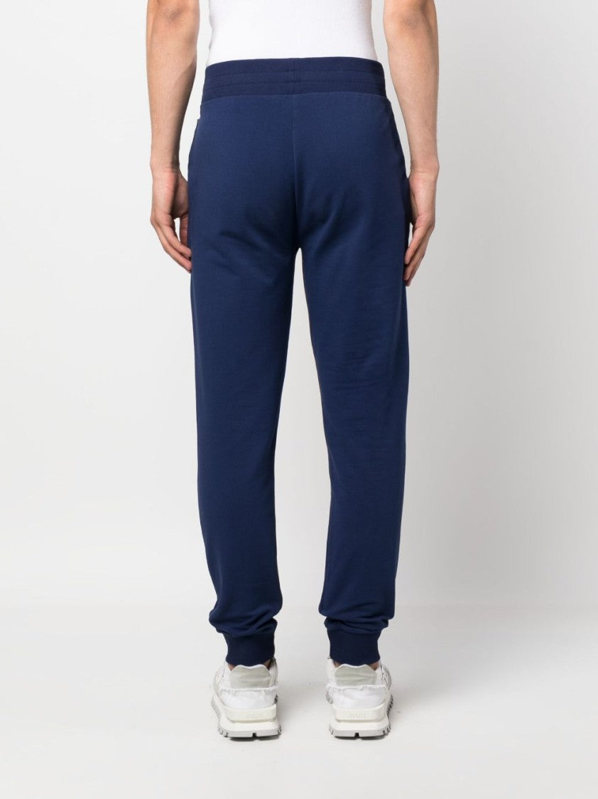 Moschino Navy Blue Stretch-Cotton Trousers