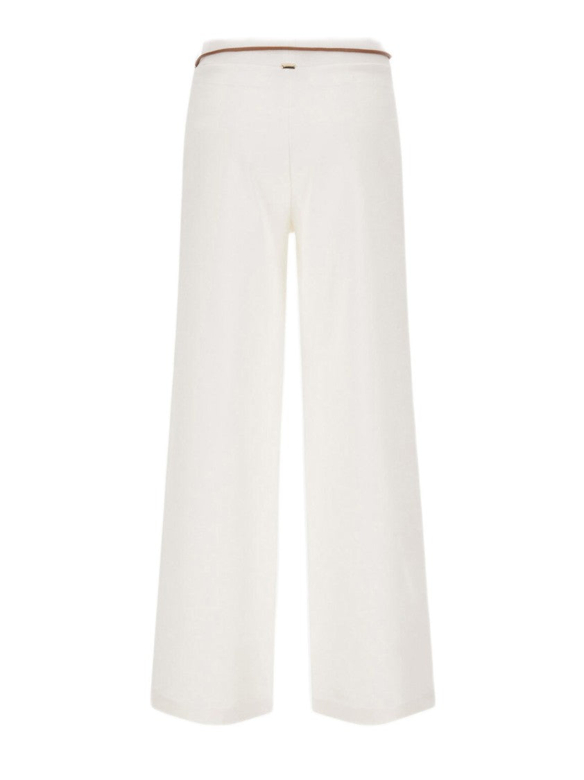 Herno Technical Jersey Wide-Leg Trousers With Pressed Crease