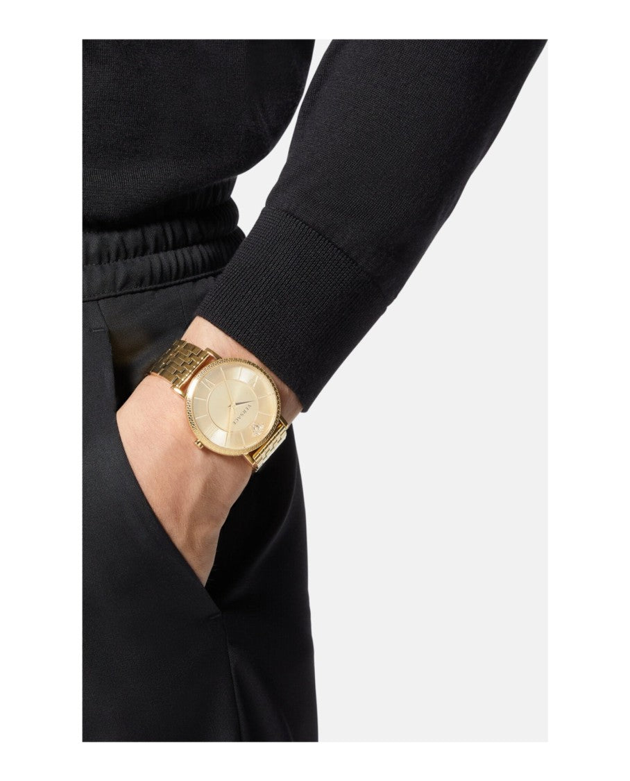 Versace V-Eternal Bracelet Watch With Gold Guilloche Dial