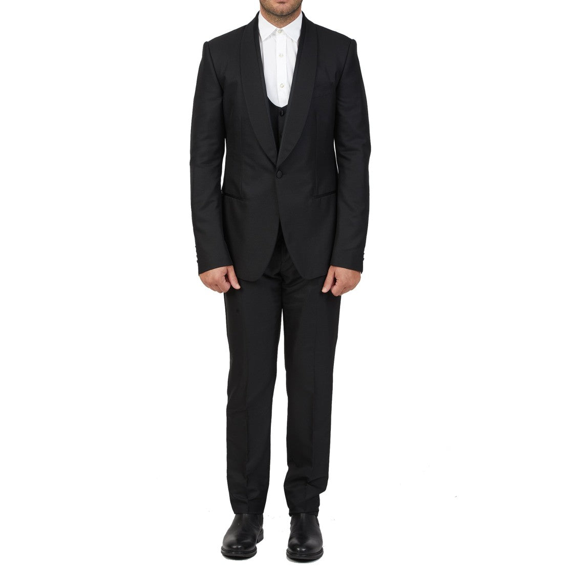 Dolce & Gabbana Black Wool And Silk Suit