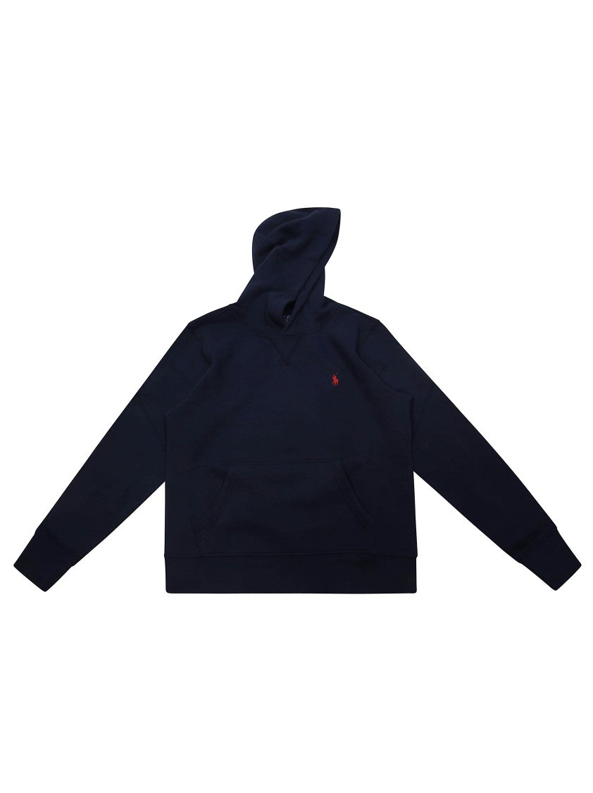 Polo Ralph Lauren Embroidered Logo Black Hoodie With Front Pocket