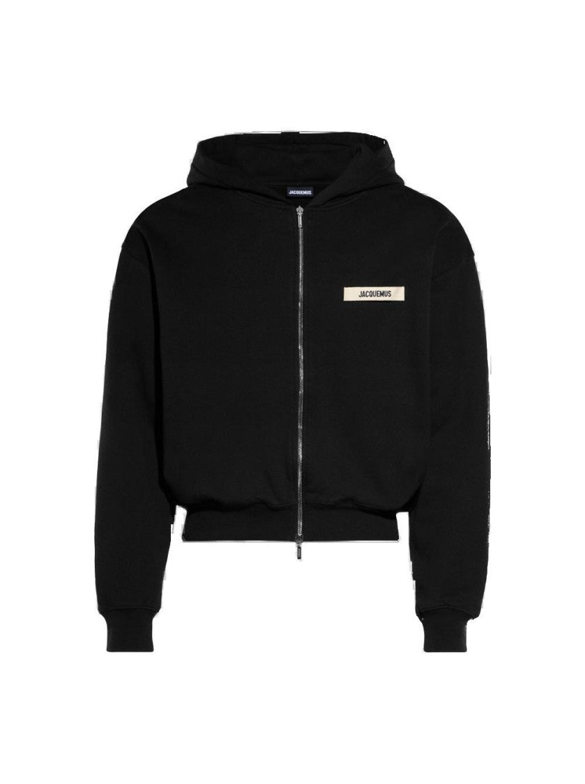 Jacquemus Gros Grain Zip Hoodie Black