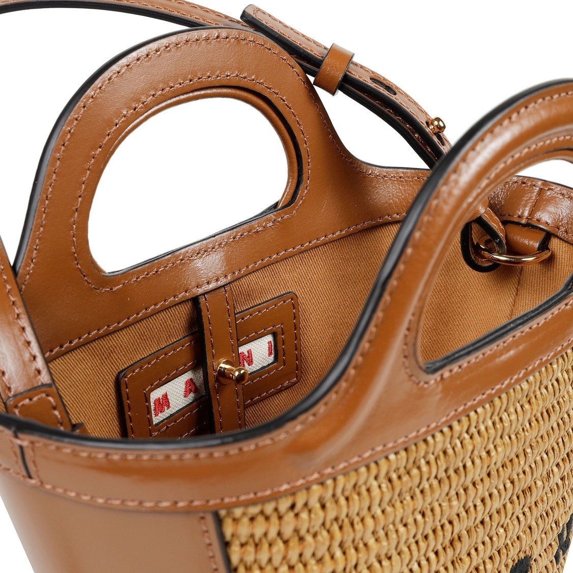 Marni Marni Raffia And Leather Tote Bag