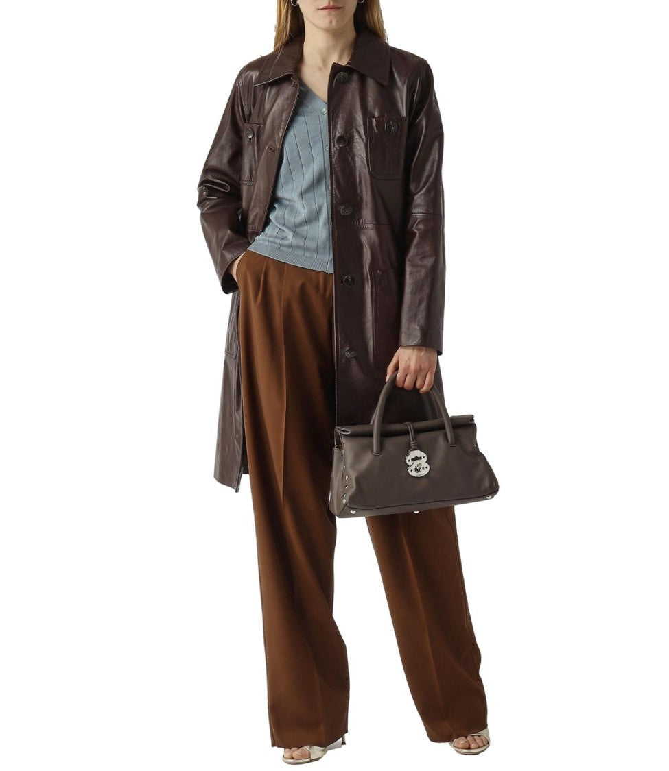 Max Mara Chocolate Brown Virgin Wool Trousers
