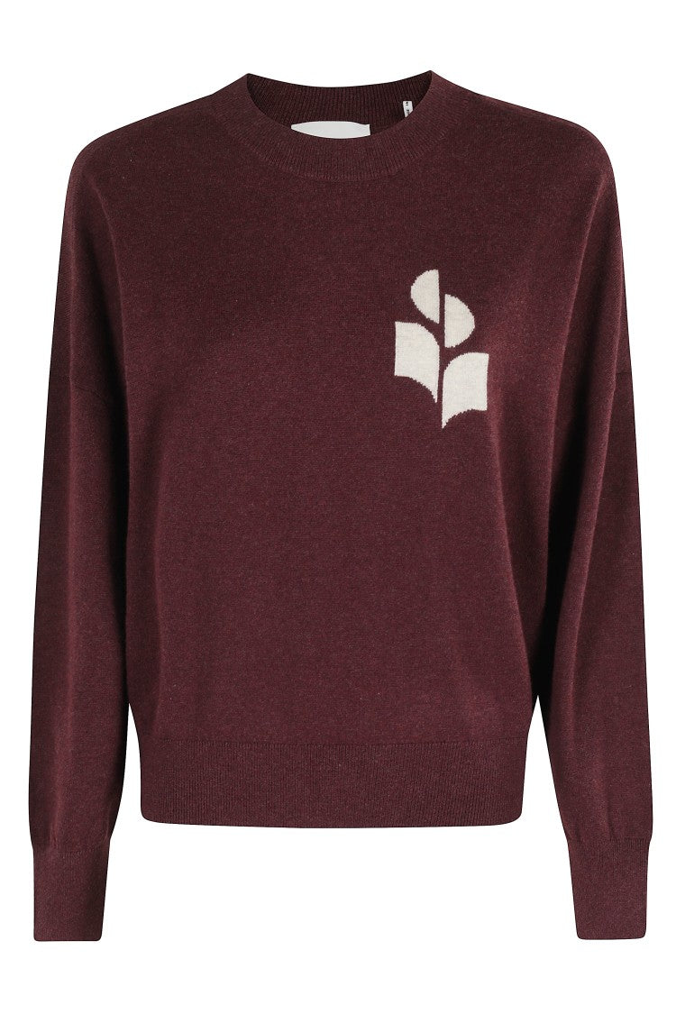 Isabel Marant Étoile Long Sleeve Burgundy Jersey With Logo Design