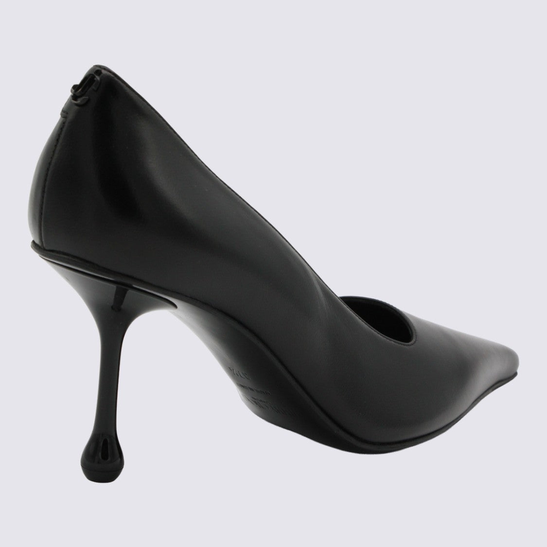 Jimmy Choo Pointed-Toe Black Pumps With Sculptural Heel