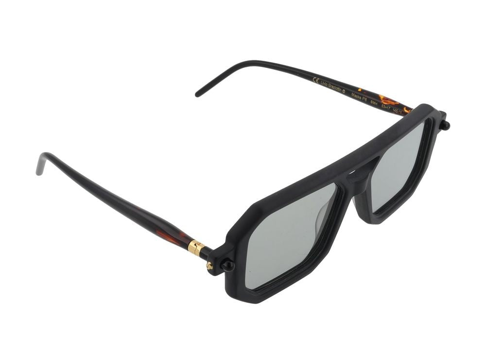 Kuboraum Bold Matte Black Grey Lens Geometric Sunglasses