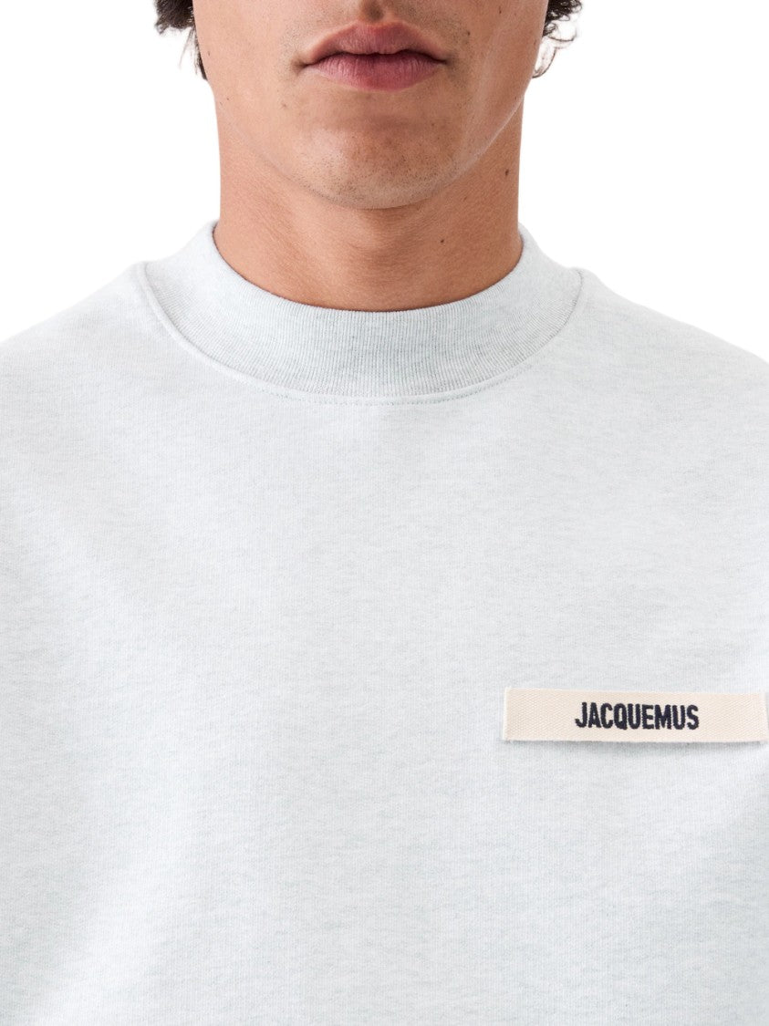 Jacquemus Organic Cotton Long-Sleeve Sweatshirt With Gros-Grain Logo Patch