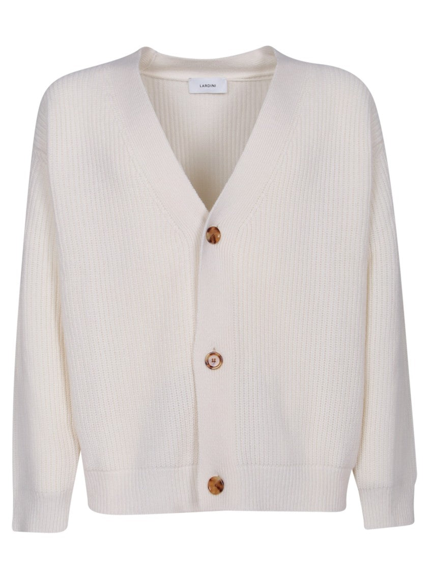 Lardini Knit Cardigan With V-Neck And Natural Button Closure