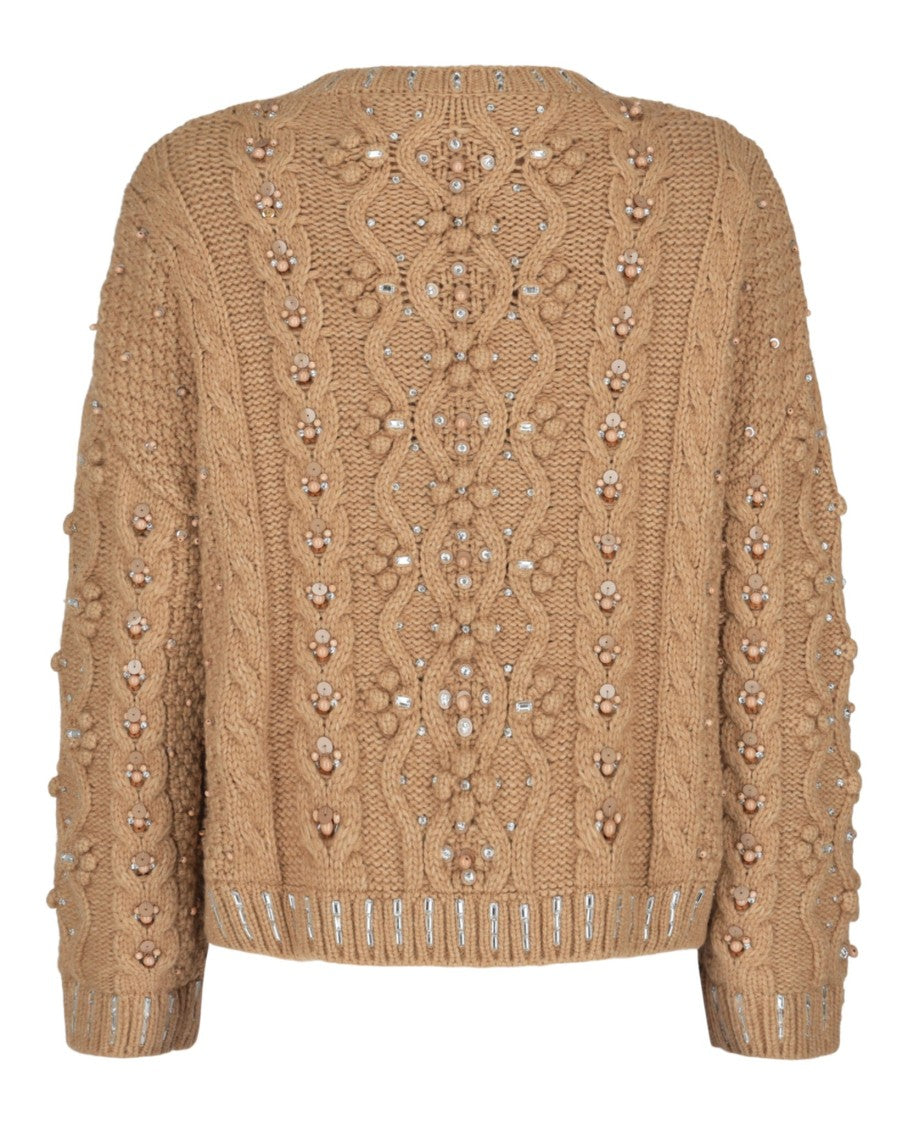 Valentino Embroidered Wool-Blend Cardigan