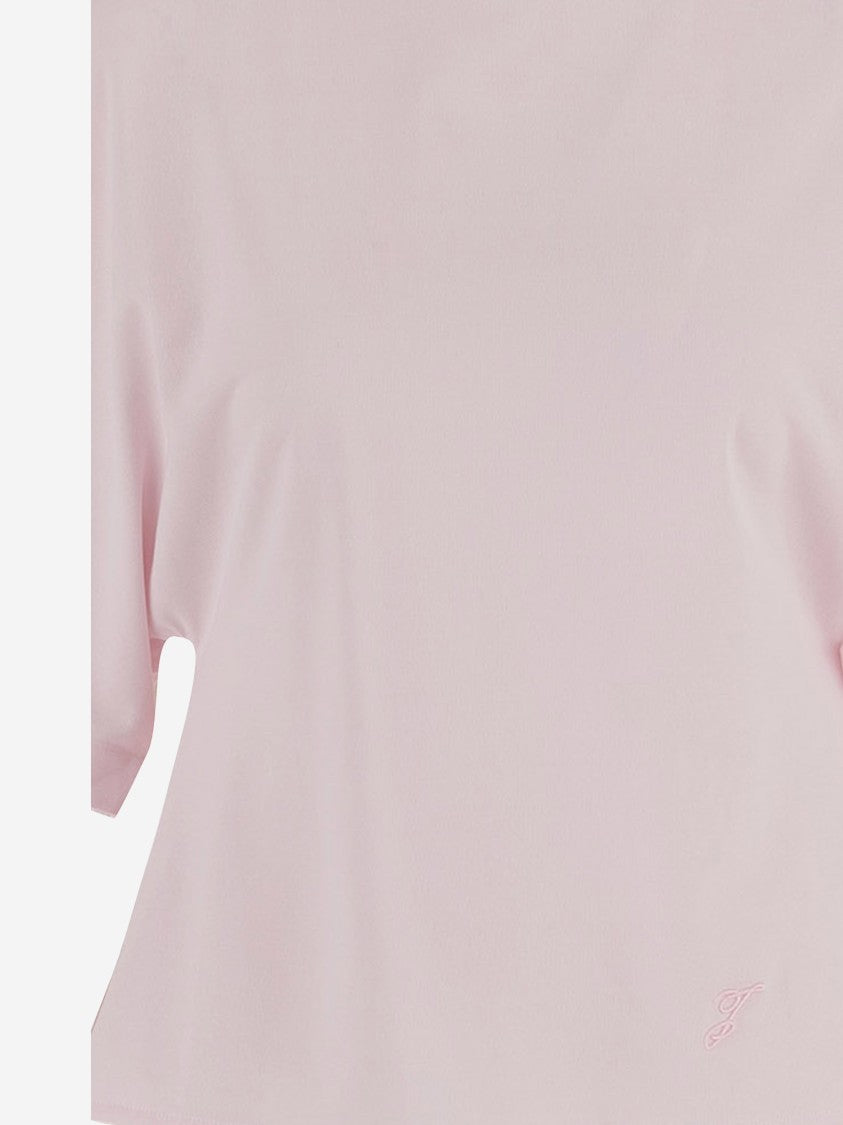 Jacquemus Oversized Pink Nylon T-Shirt With Open Back