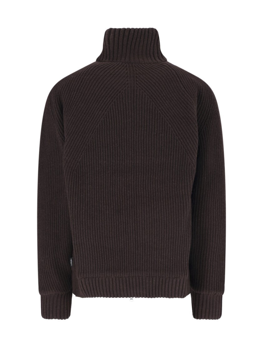 Carhartt Wip Brown Banley Padded High-Neck Wool-Blend Jacket