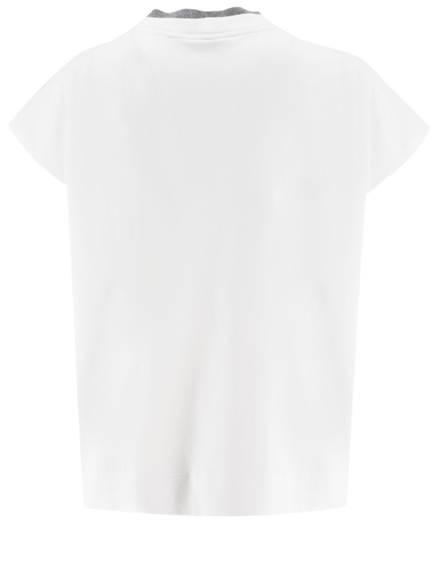 Peserico Cotton T-Shirt With Unique Crew Neck