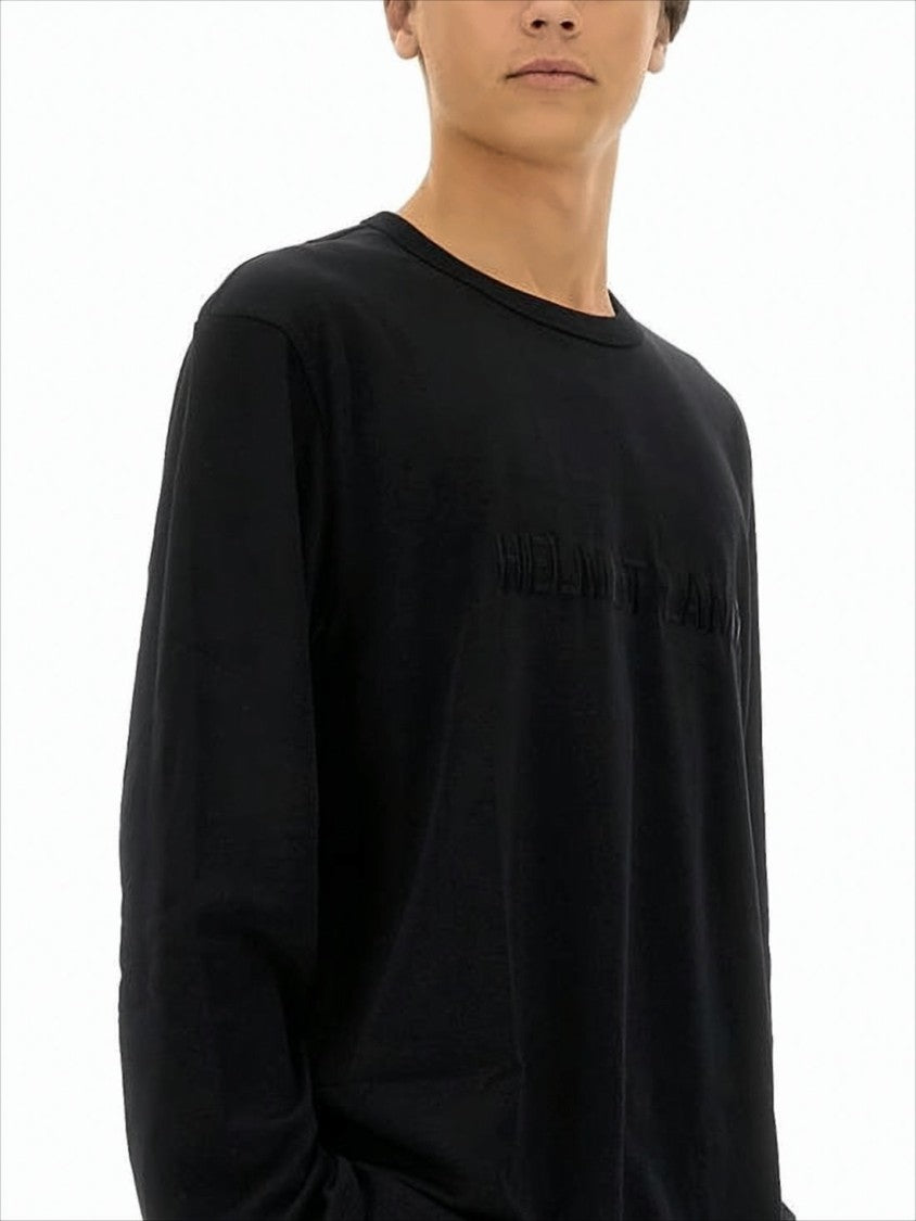 Helmut Lang Long-Sleeve Black T-Shirt With Tonal Branding