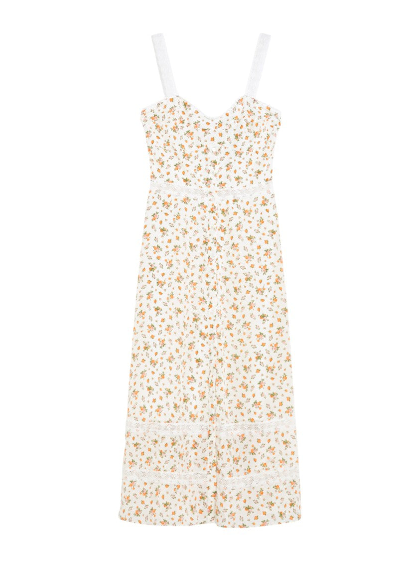 Max Mara Midi Dress With Lace-Trimmed Straps