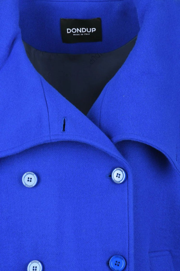 Dondup Double-Breasted Wool Cashmere Coat - Royal Blue