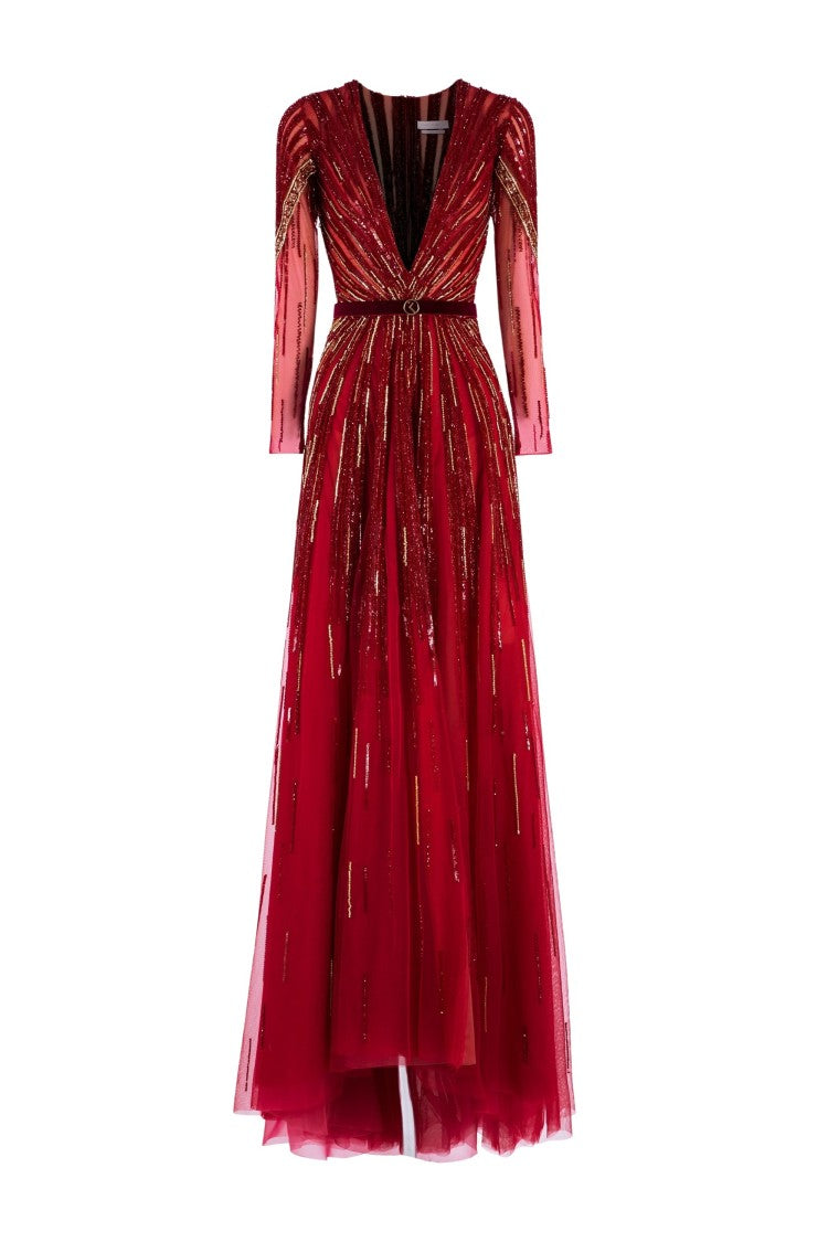 Saiid Kobeisy Embroidered Long Dress