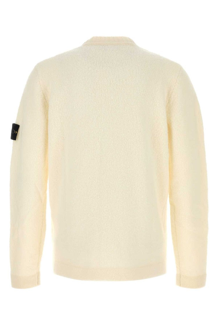 Stone Island Ivory Wool Blend Sweater