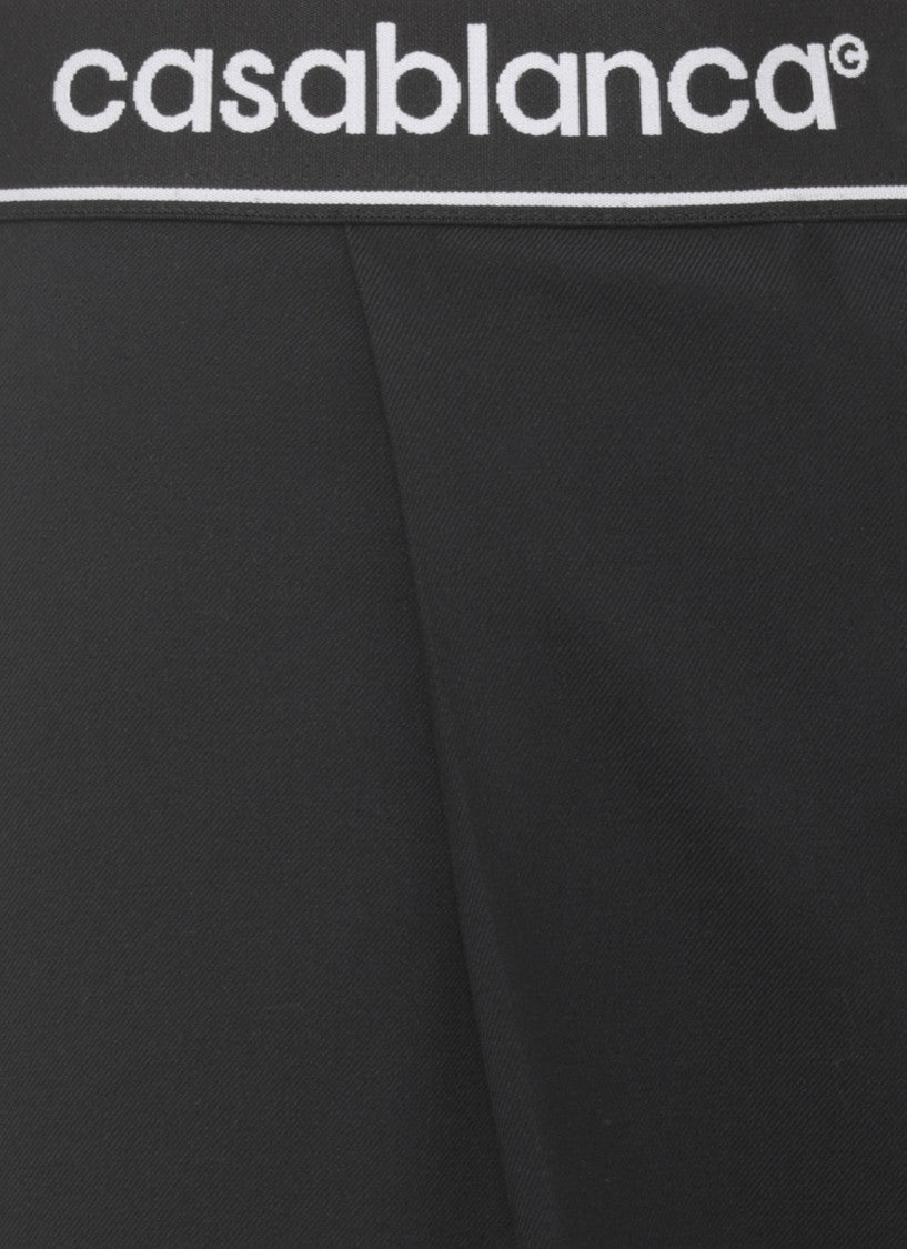 Casablanca Black Logo Elastic Waistband Trousers