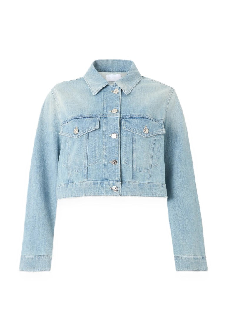 Dondup Cropped Denim Jacket With Classic Collar