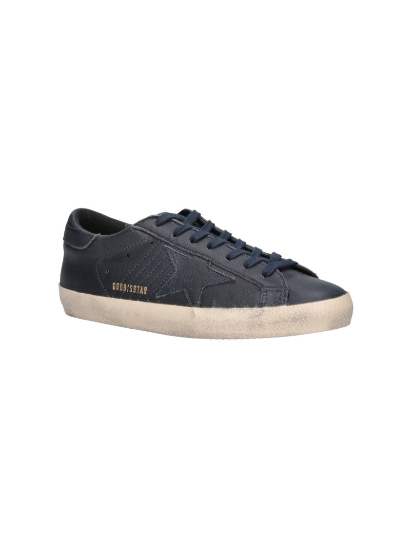 Golden Goose Dark Blue Leather Super-Star Sneakers