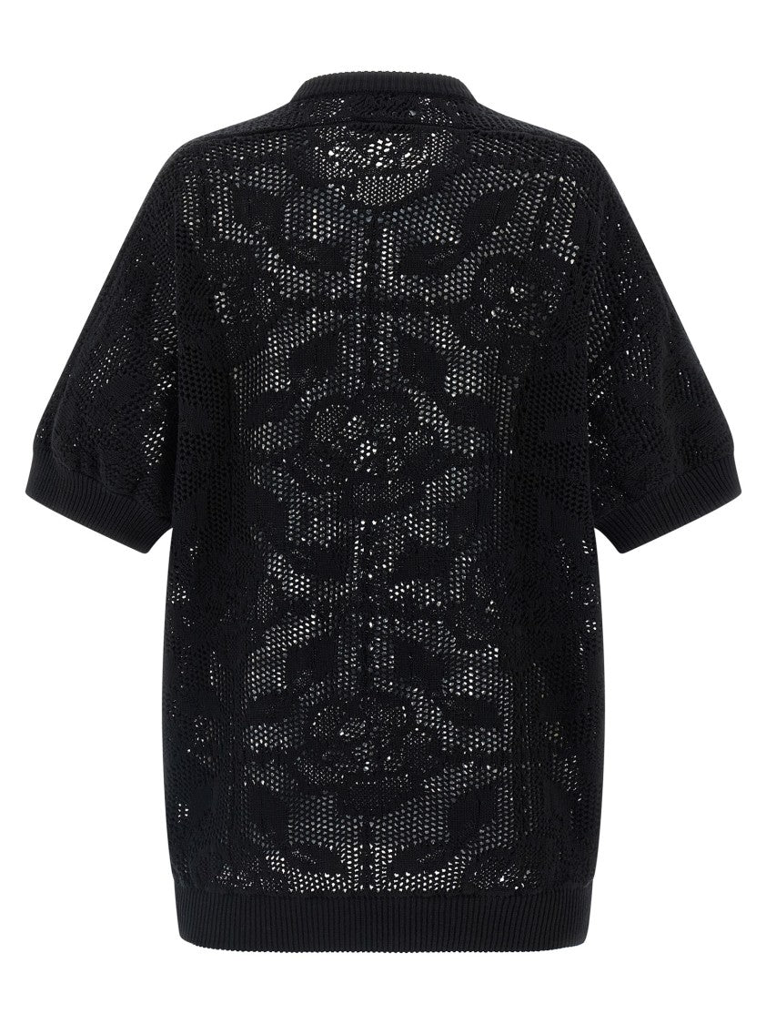 Nude Openwork Cotton Sweater