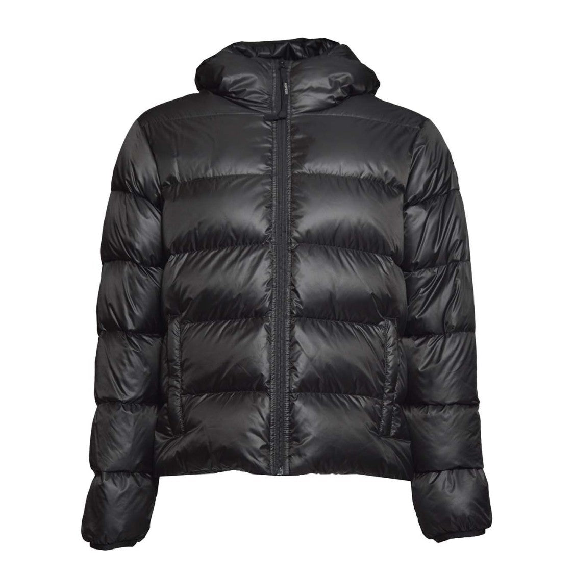 Aspesi Budd Puffer Jacket In Black Satin Fabric