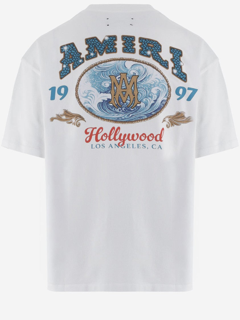 Amiri White Logo Printed Cotton T-Shirt
