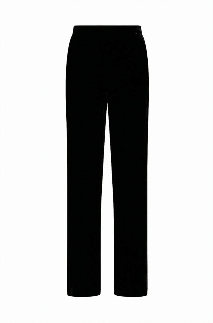 Maliparmi Fluid Velvet Minimalist Straight-Leg Pants