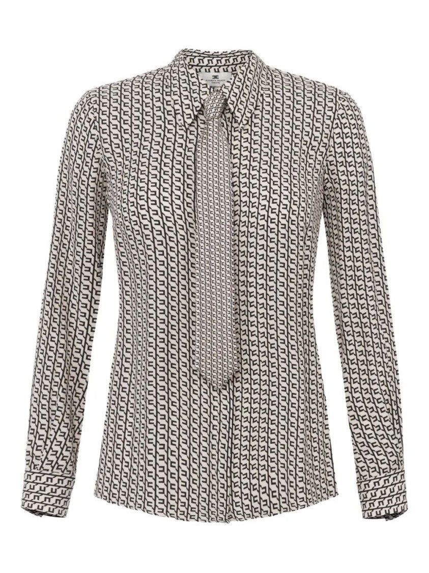 Elisabetta Franchi Geometric Pattern Shirt With Tailored Fit
