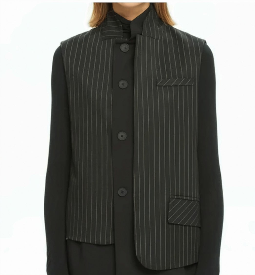 Mlo Gessate Striped Deconstructed Tailored Vest
