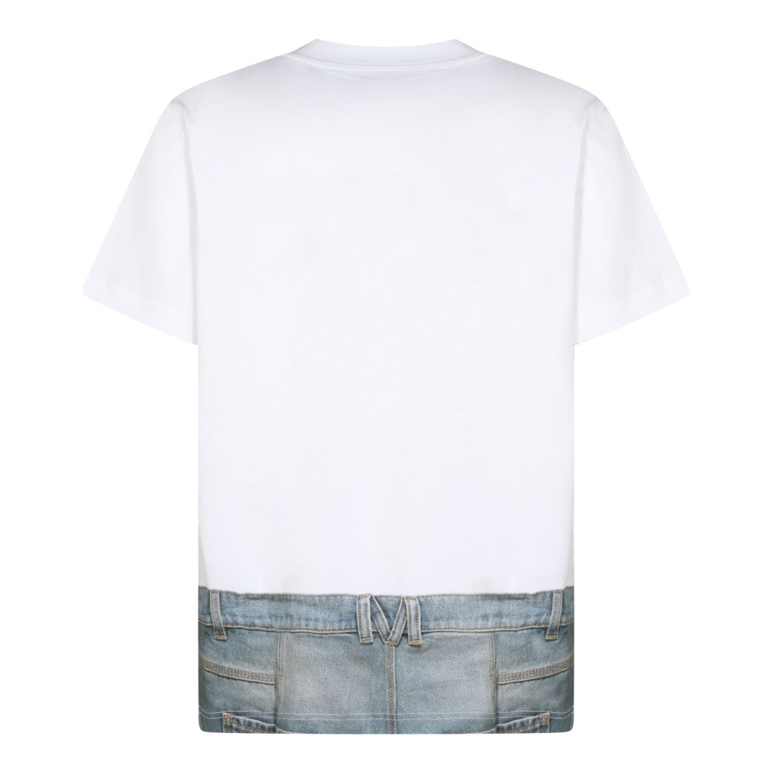 Moschino Photorealistic Denim-Print White T-Shirt