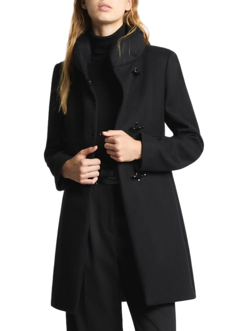 Fay Tailored Black Coat With Clean Lines And Minimalist Design