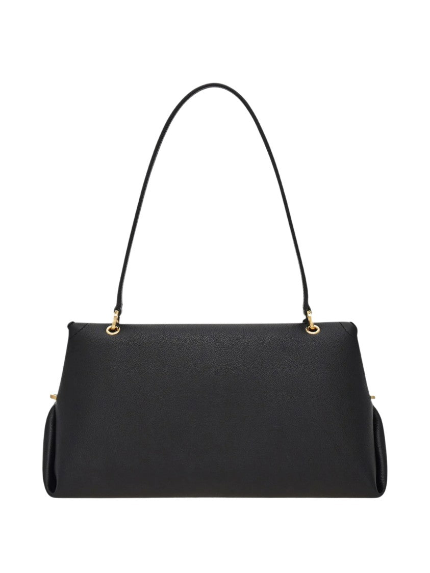 Salvatore Ferragamo Sh M Sleek Structured Calf Leather Shoulder Bag