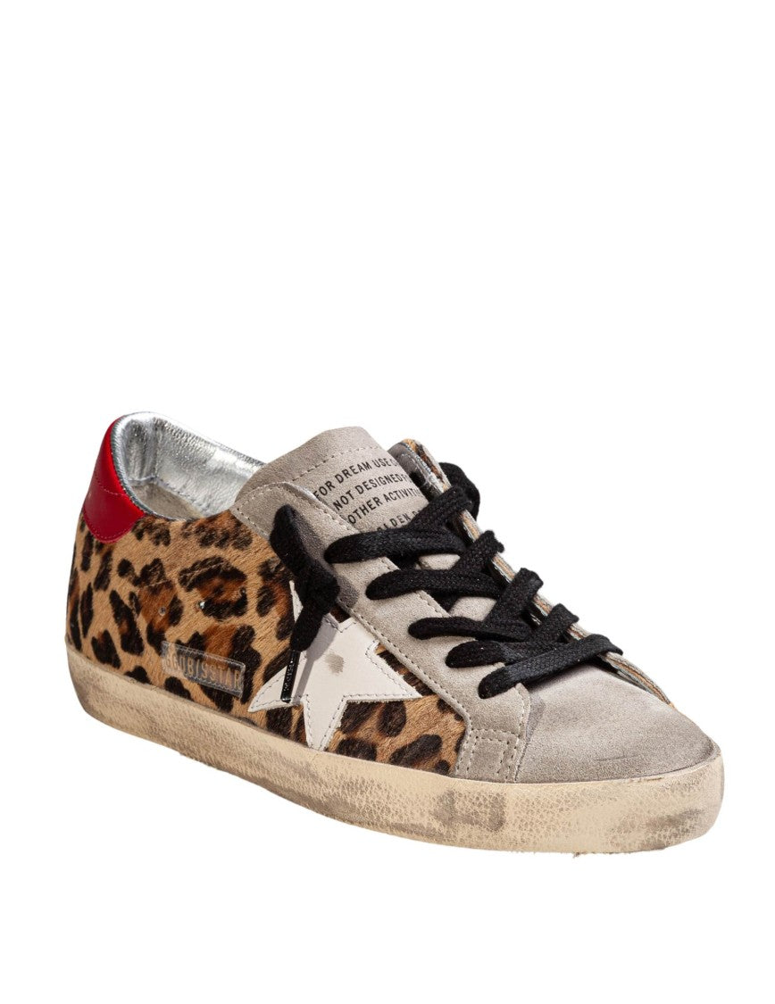 Golden Goose Super Star Leopard Ponyskin Sneakers