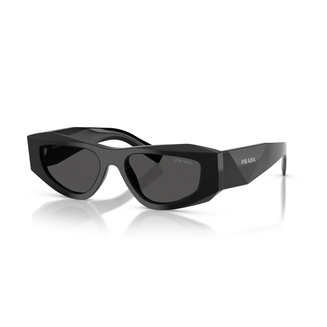 Prada 0Pr B19s Angular Black Frame Sunglasses