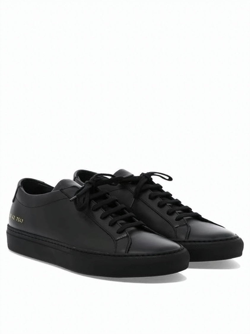 Common Projects Black Cowhide Leather Monochromatic Achilles Sneakers