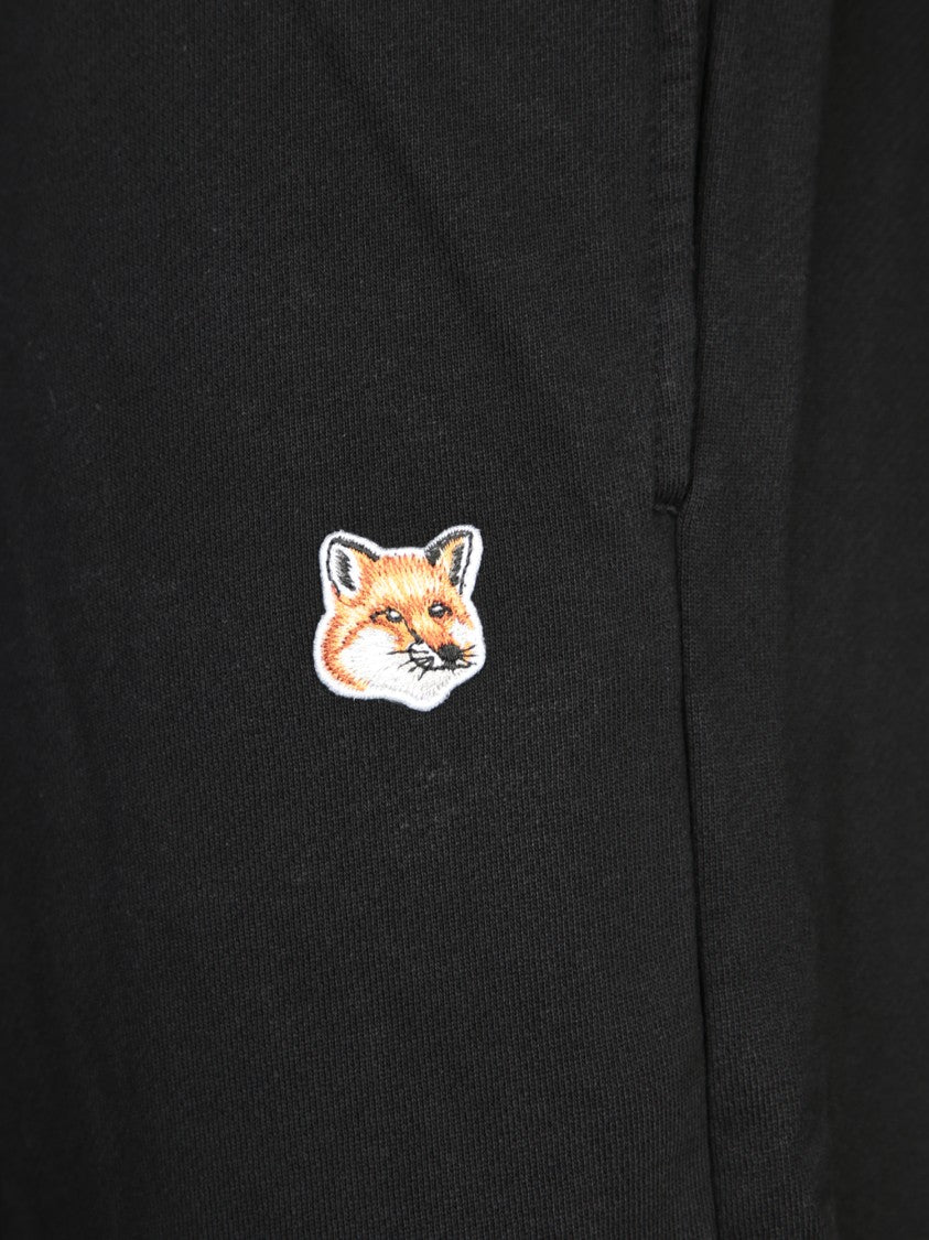 Maison Kitsuné Black Cotton Trousers