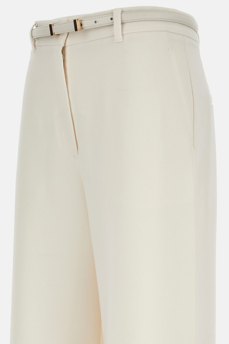 Max Mara Wide Leg Trousers With Leather Belt