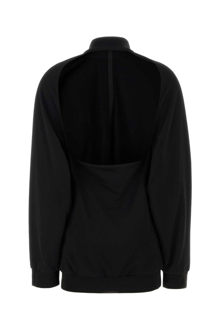 Balenciaga Black Jersey Sweatshirt Dress