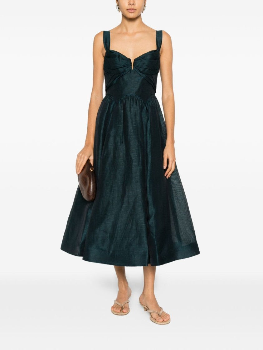 Zimmermann Midi Dress With Structured Bodice