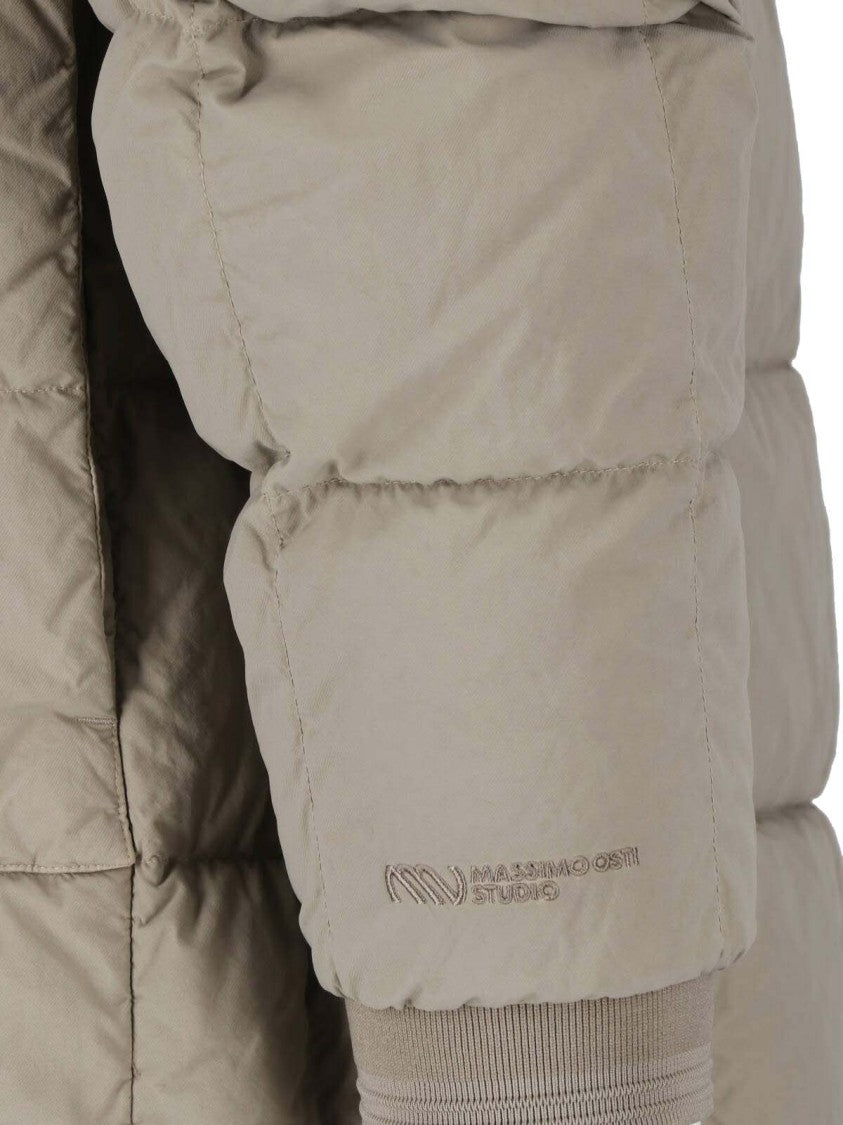 Massimo Osti Studio Grey Quilted Padded Down Jacket