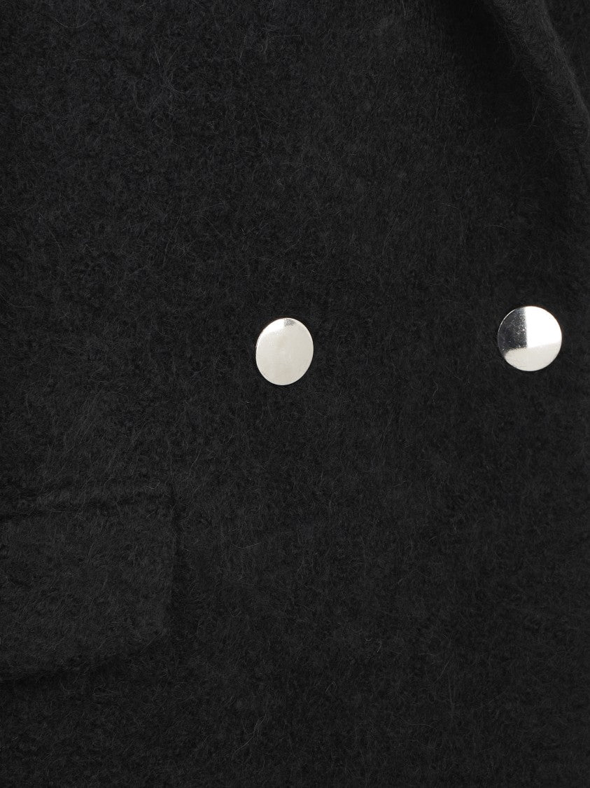 Tagliatore Tailored Black Alpaca-Wool Blend Coat