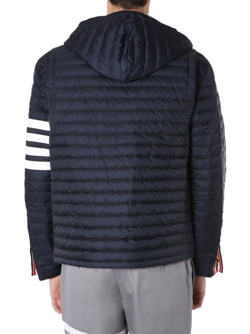 Thom Browne Quilted Black Puffer Jacket With Hood