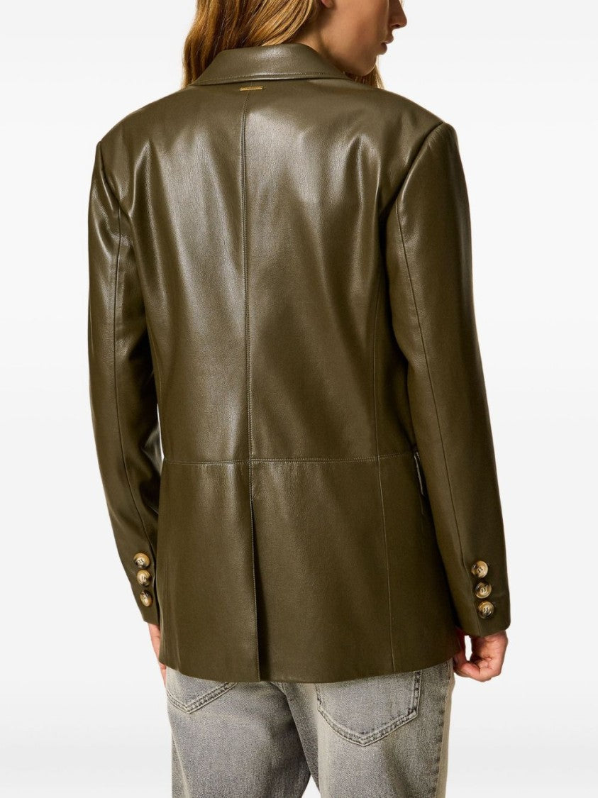 Twinset U&B Tailored Green Jacket With Structured Silhouette